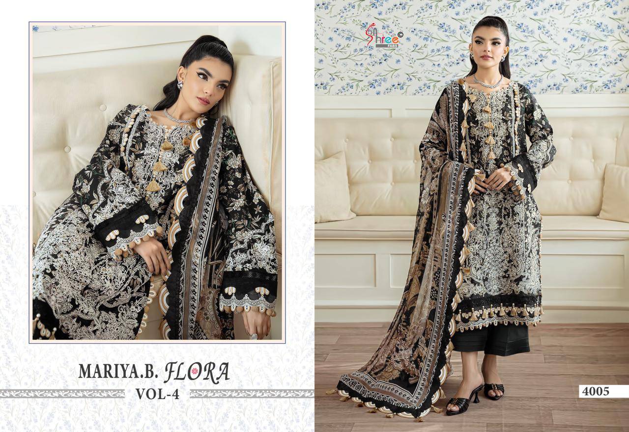 MARIYA B LUXURY LAWN COLLECTION VOL-4 by Shree fabs 4241 TO 4246 SERIES Pakistani Stylish Embroidered pure cotton COLLECTION At Wholesale Price